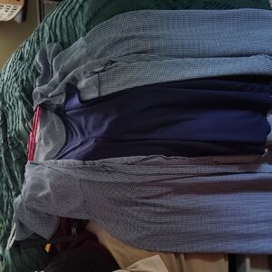 Blue and White Checkered Dress With Cami